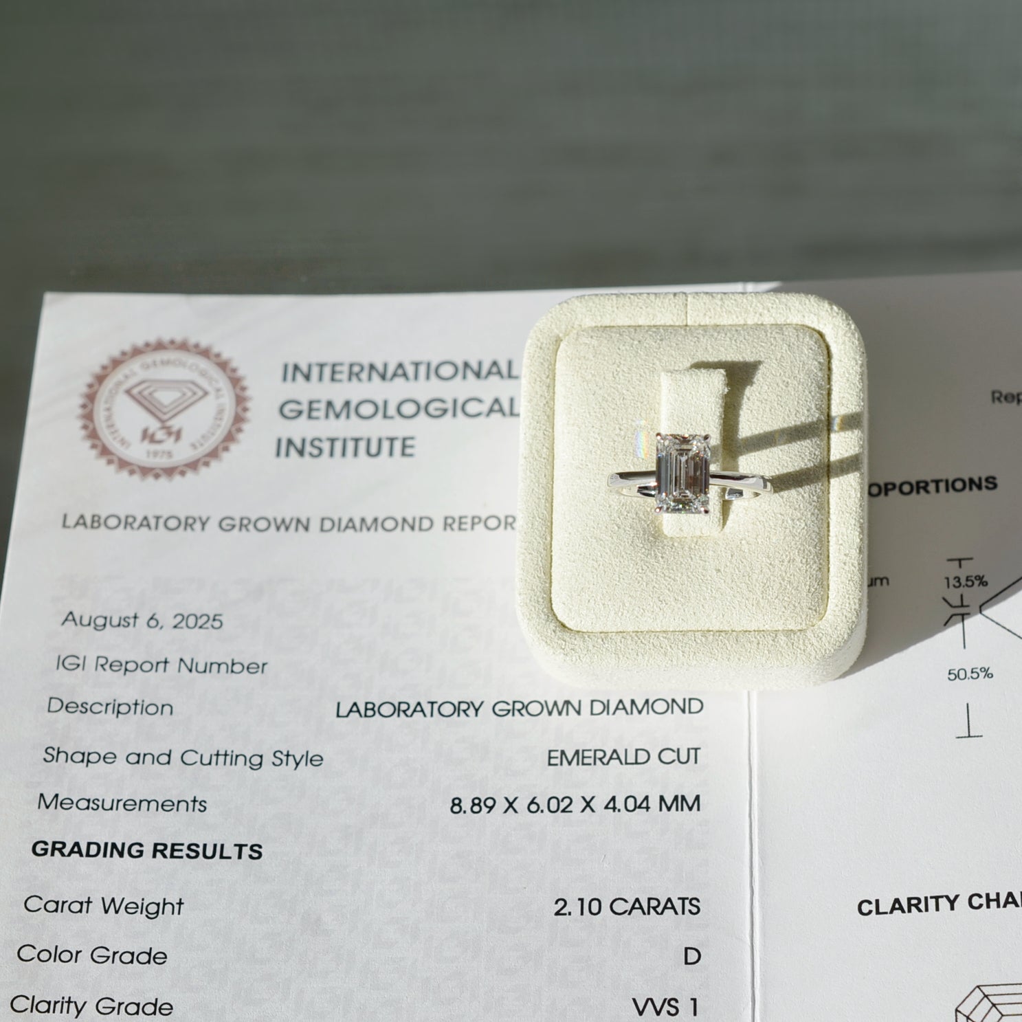 Certificat IGI diamant de laboratoire|Diamelys