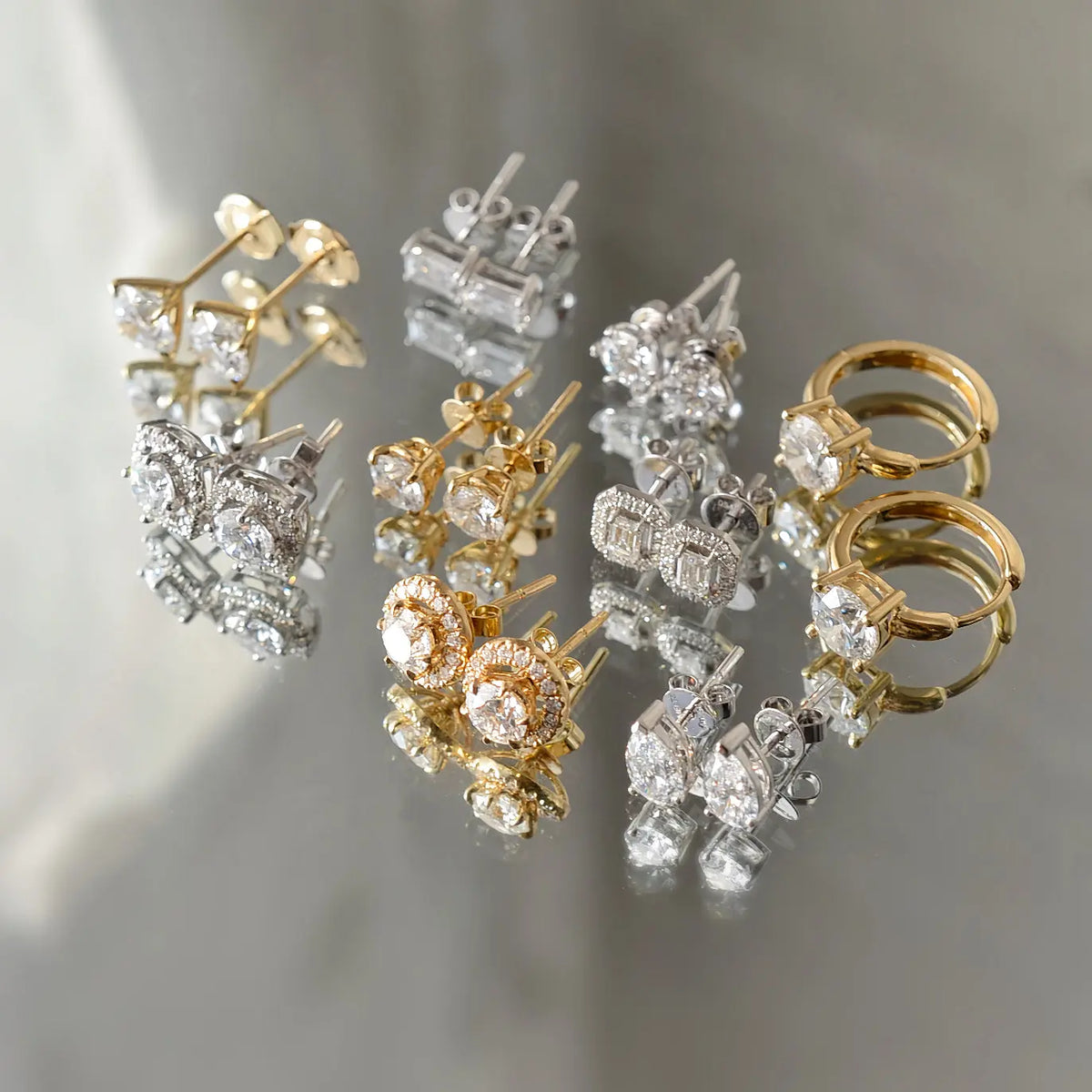 Boucles d'oreilles Diamelys, en diamant de laboratoire