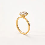 Bague de fiançailles Solea - Diamant de laboratoire - 2,42 carats - Ovale - Or jeune 18K- taille 52 diamelys