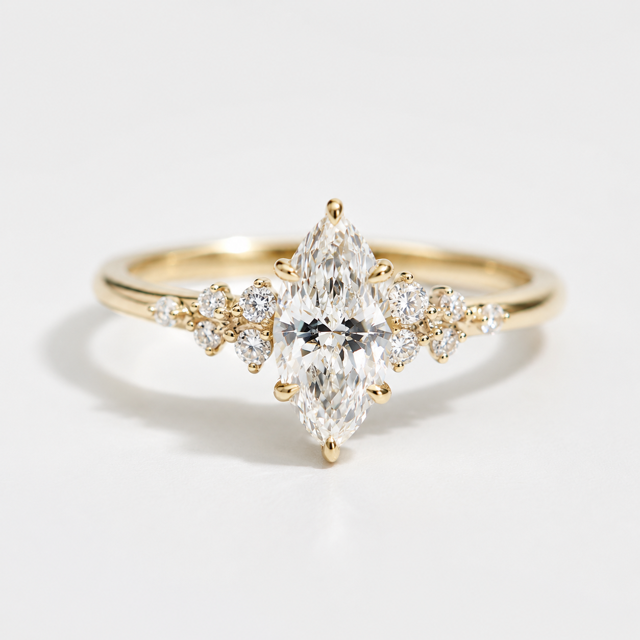Bague Aurore- Diamants de laboratoire - Or jaune 18 carats - Marquise 0.58 carats - taille 52