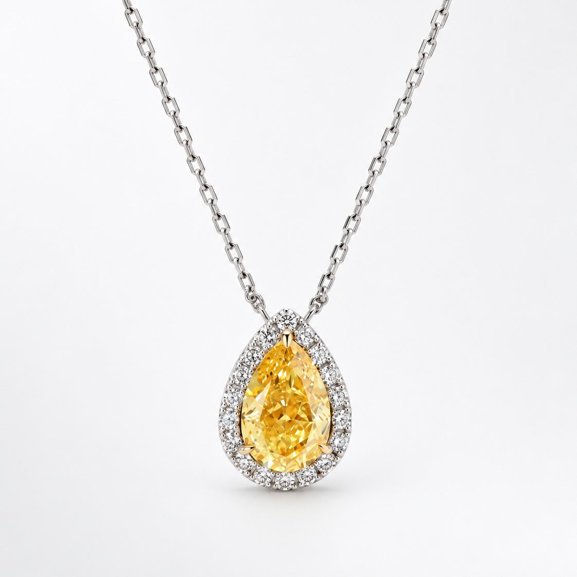 Collier Solène – Diamant jaune de laboratoire taille Poire - personnalisable