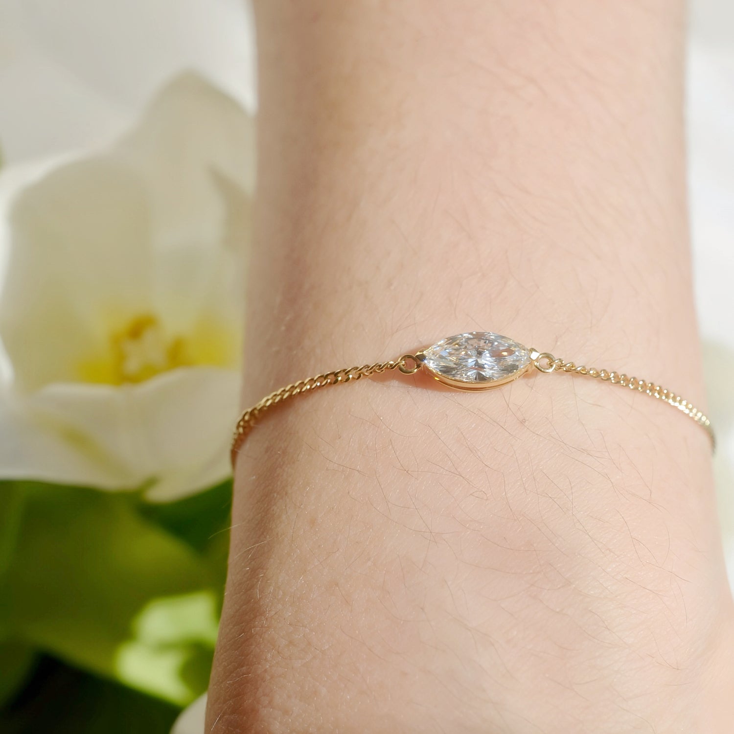 Bracelet Flair - Diamant de laboratoire - 1.01 carats - Marquise  - Or jaune 18K