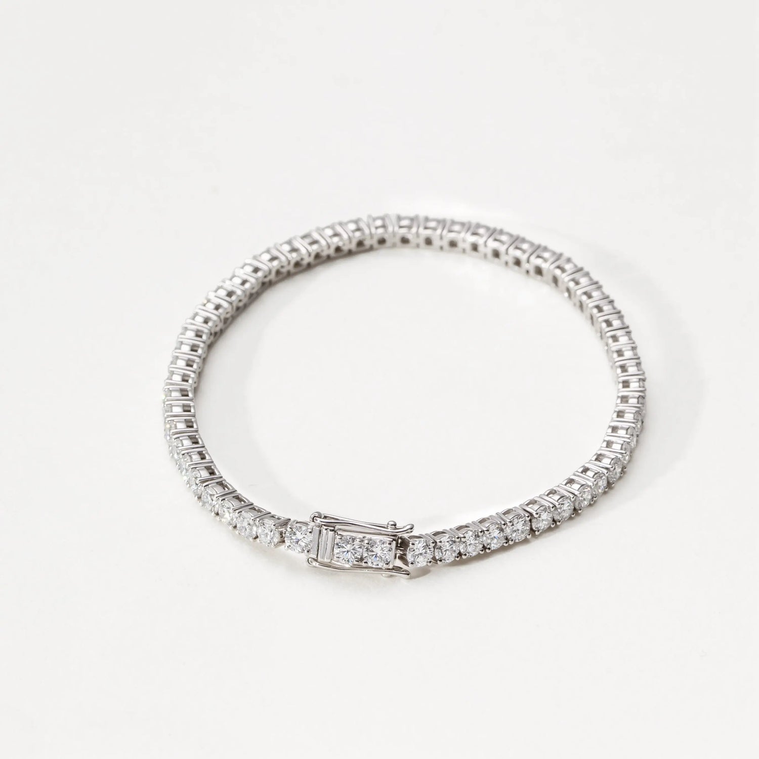 Bracelet tennis Gala 10 mm – Diamant de laboratoire - total 6 carats - Rond – Or blanc 14K diamelys