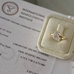 Bague de fiançailles Solea - Diamant de laboratoire - 2,42 carats - Ovale - Or jeune 18K- taille 52 diamelys