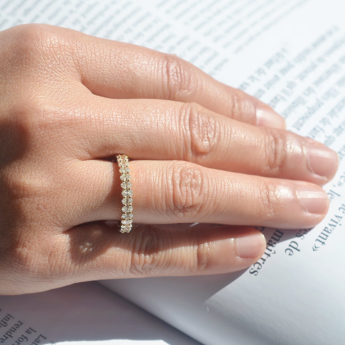 Bague Infini - Diamants de laboratoire - Or jaune 18 carats -Ovale 1.55 carats - taille 52