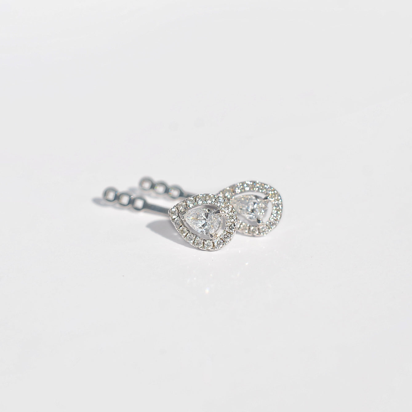 Arc Earring Accessories – Lab-Cut Diamond - Halo Pear (2 X)