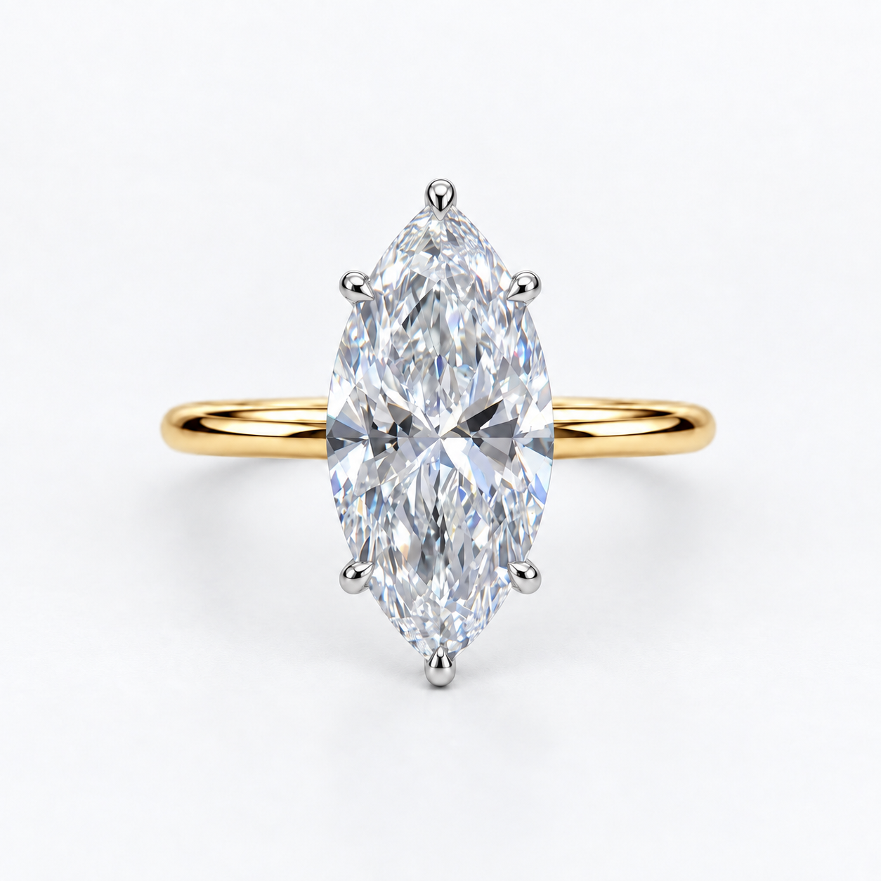 Bague Élina – diamant de laboratoire taille marquise - Personnalisable