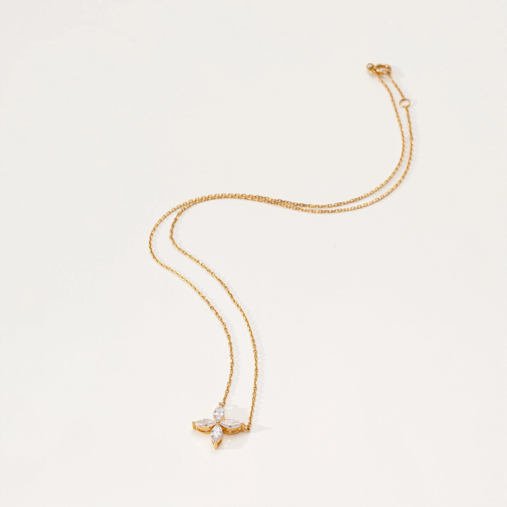 Collier Fleur -  Diamant de laboratoire - Or jaune 14K diamelys