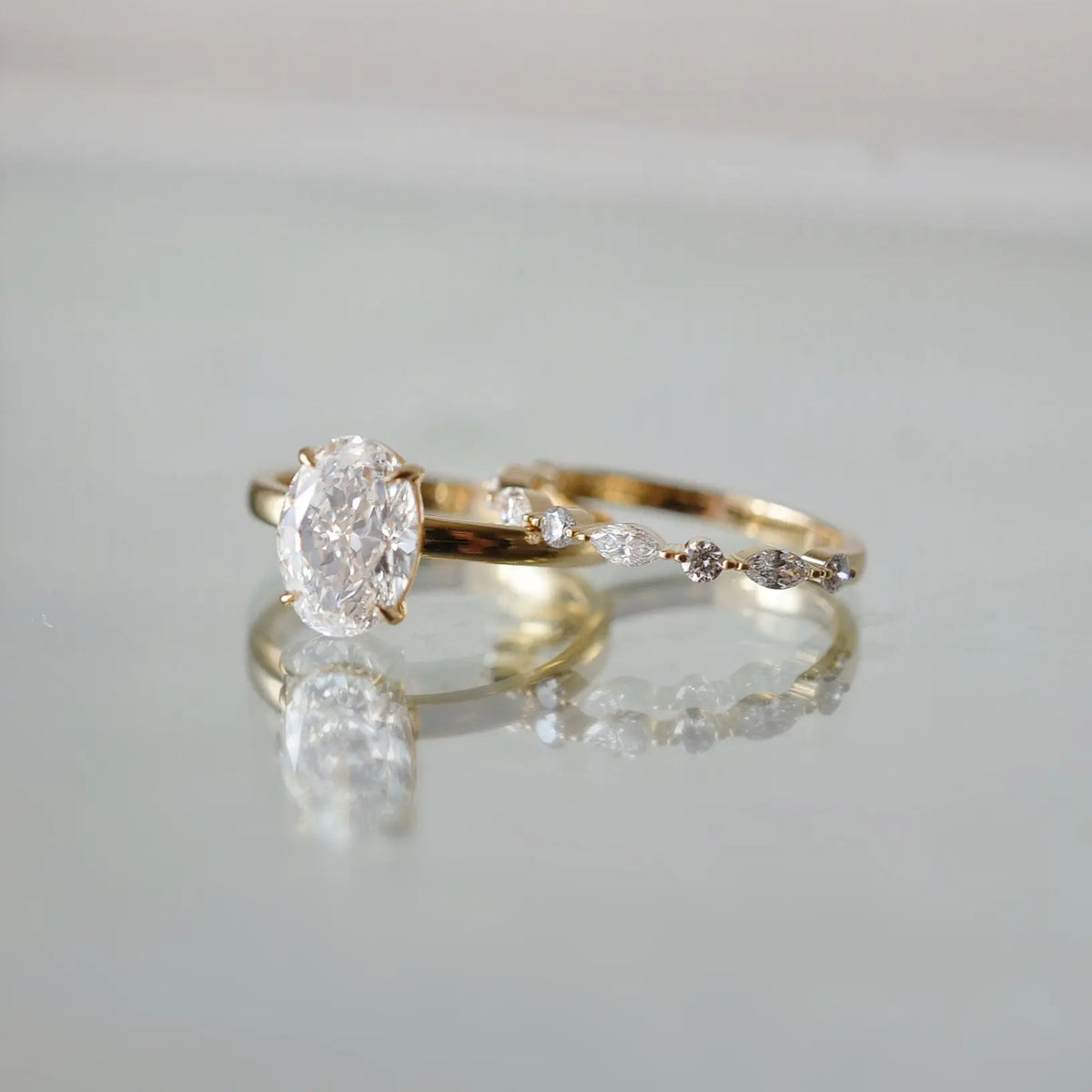 Bague de fiançailles Solea - Diamant de laboratoire - 2,42 carats - Ovale - Or jeune 18K- taille 52 diamelys