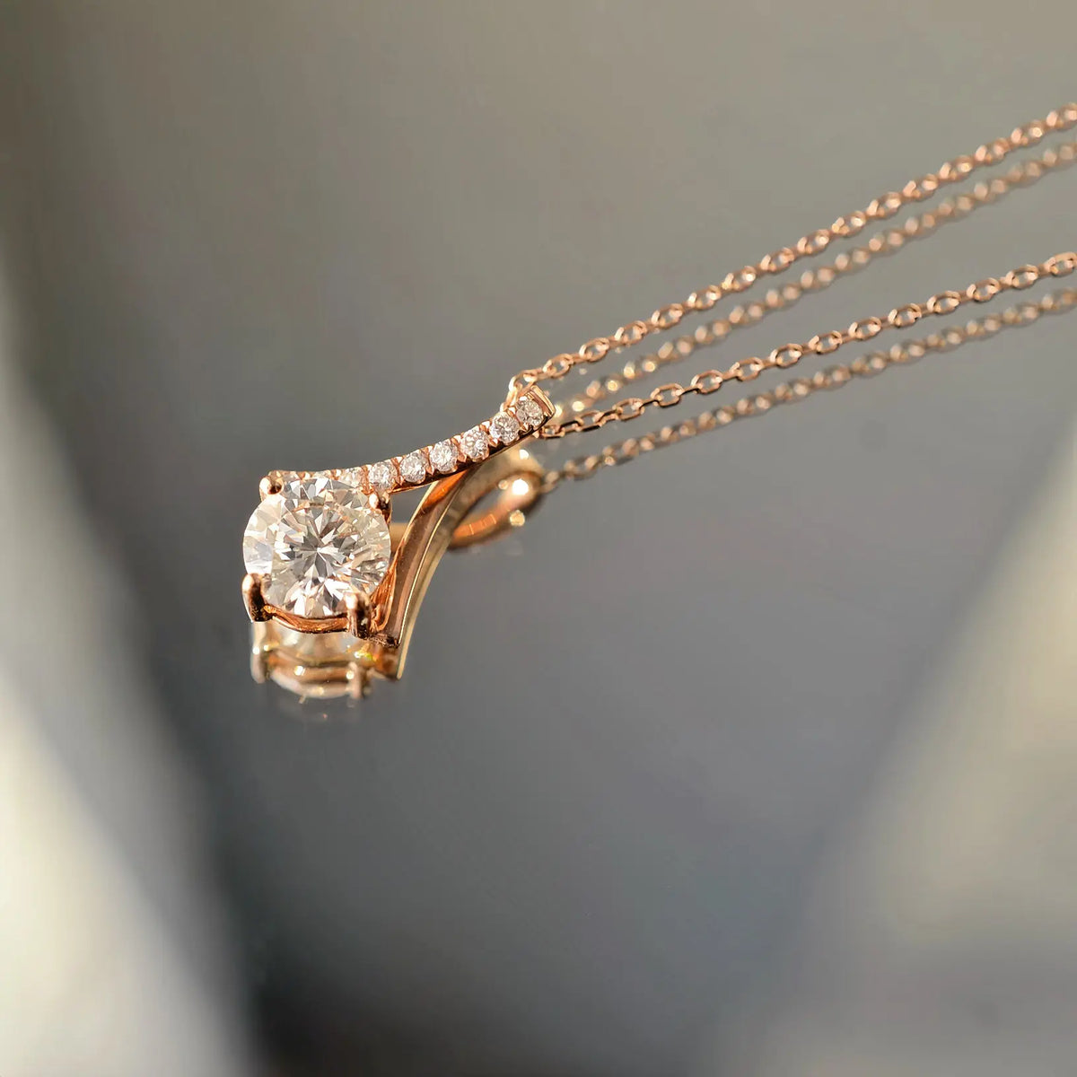 Collier Polaire - Diamant de laboratoire - 1,03 carat - Rond -Or rose diamelys