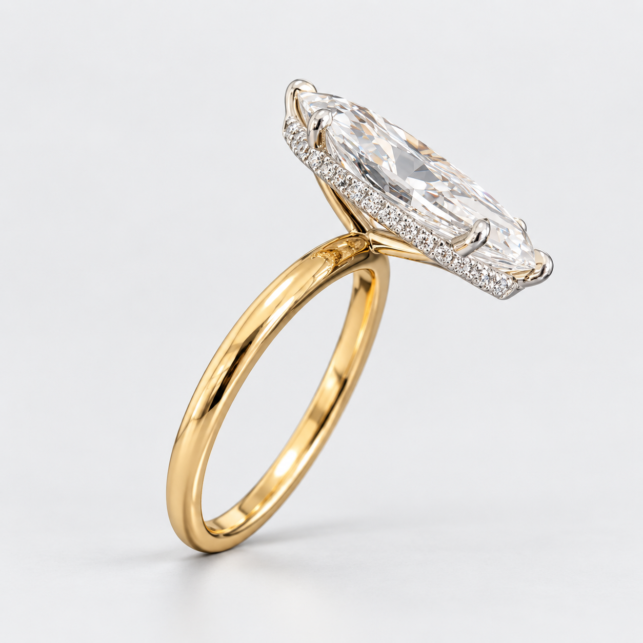 Bague Élina – diamant de laboratoire taille marquise - Personnalisable