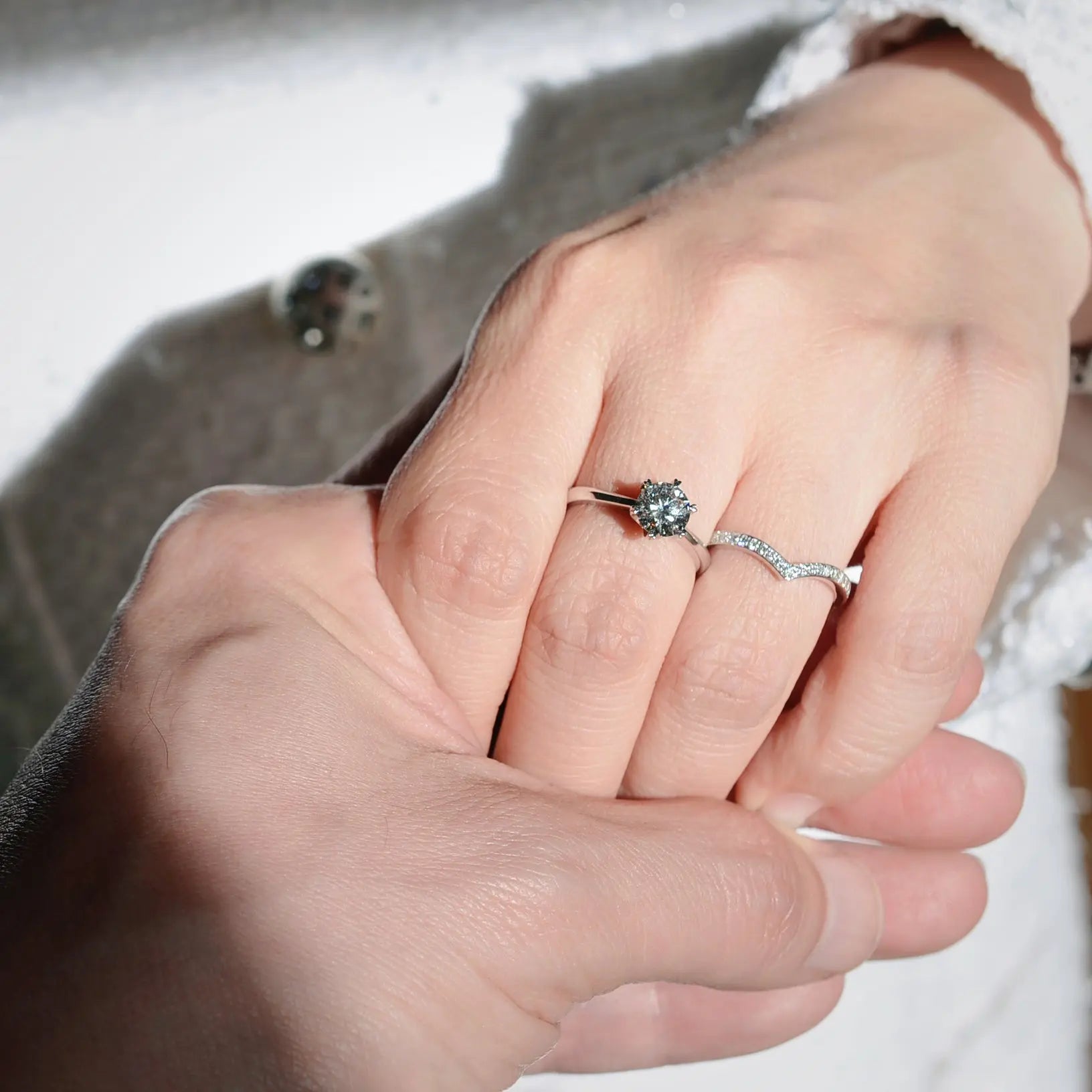 Bague de fiançailles Vega - Diamant de laboratoire - 1,04 carats - Rond - Or blanc 18K - taille 52 diamelys