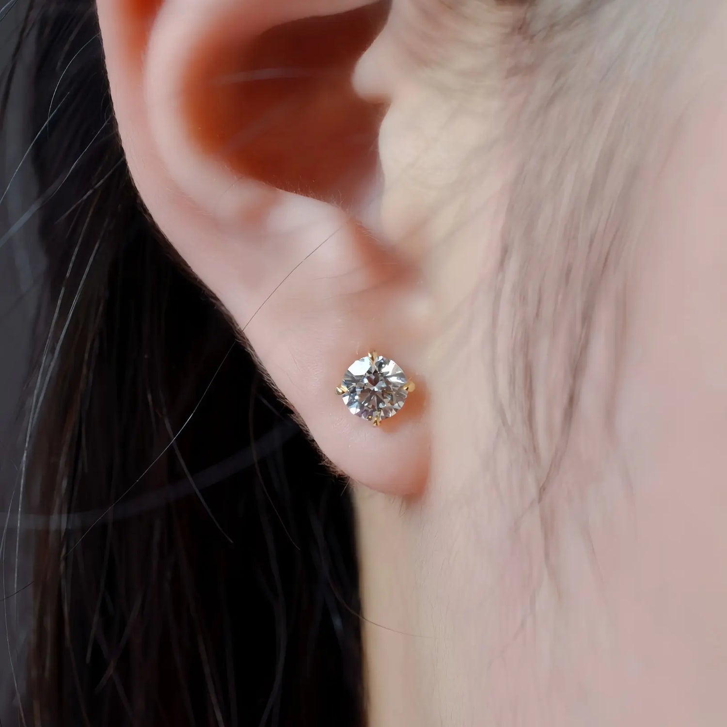 Boucles d’oreilles Alya - Or jaune 18 carats - Rond 0,5 carat (2 X) diamelys