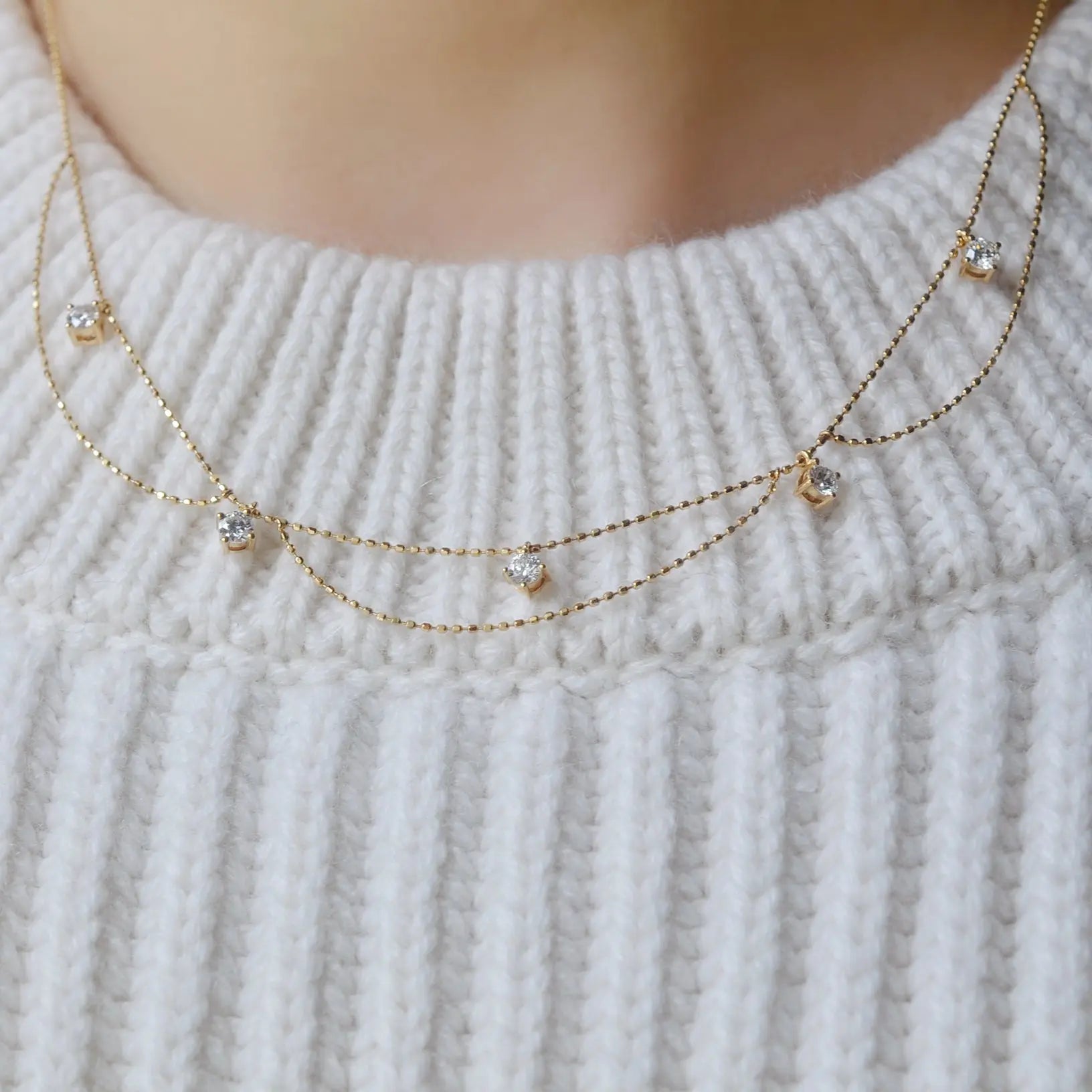 Collier Astra – Diamant de laboratoire - 0,53 carat -Rond - Or jaune 18K diamelys