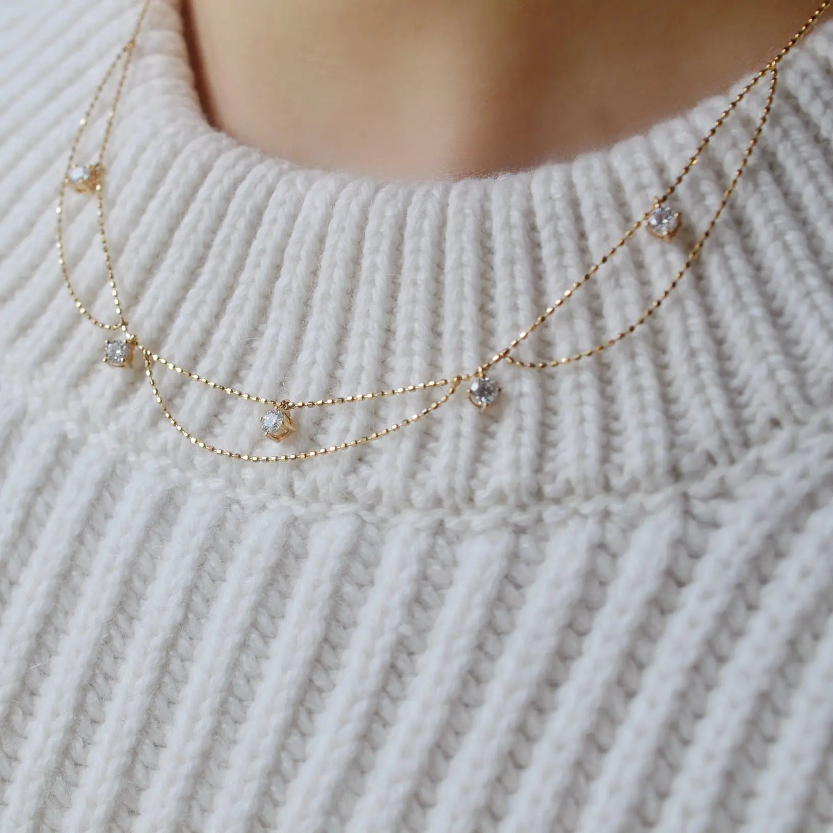 Collier Astra – Diamant de laboratoire - 0,53 carat -Rond - Or jaune 18K diamelys