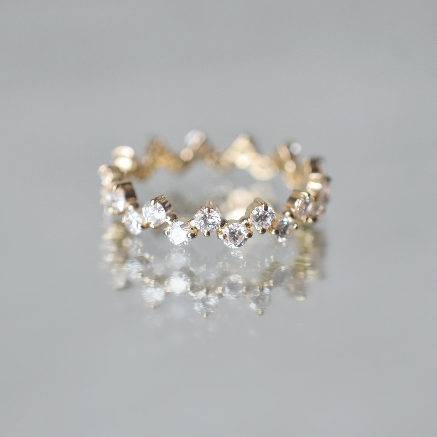 Alliance Cascade - Diamants de laboratoire - Or jaune -Rond