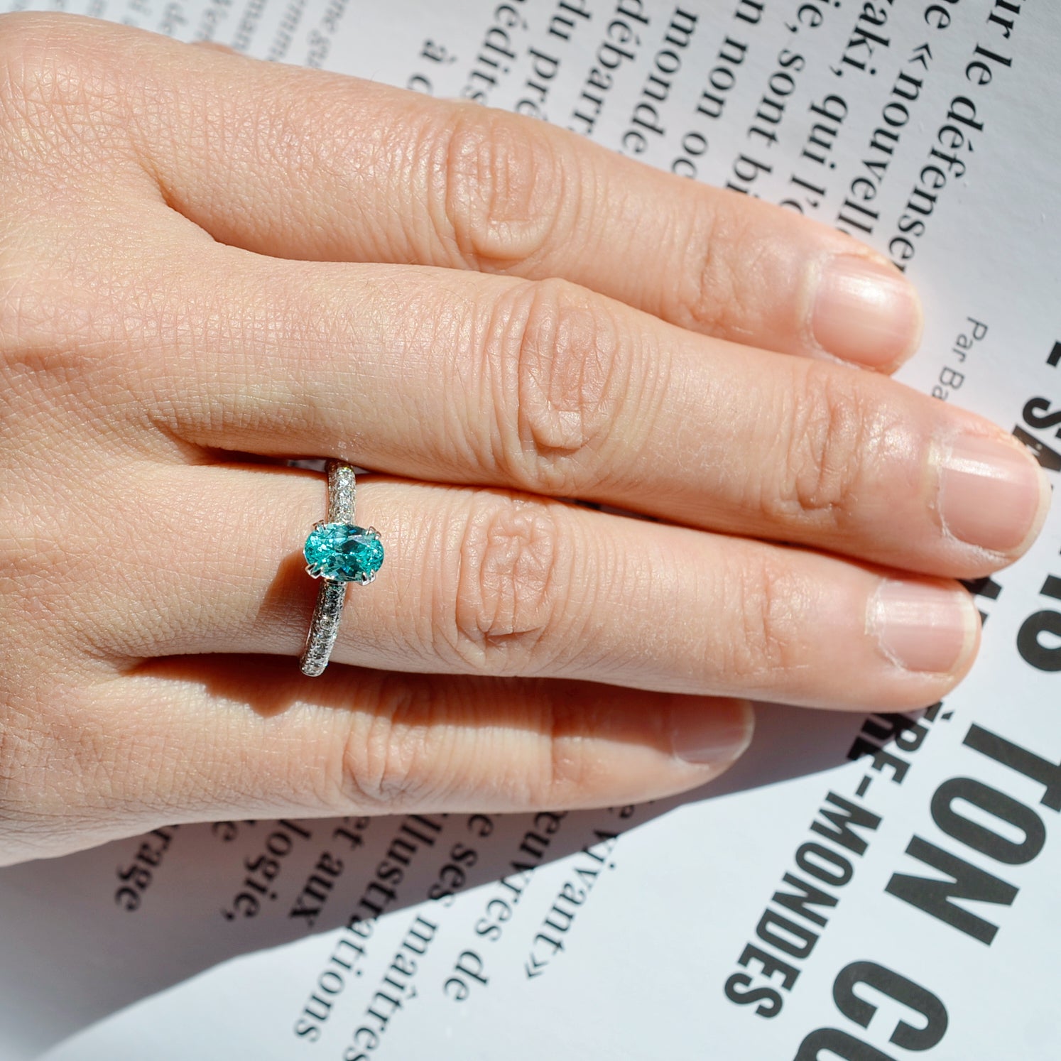 Bague - couleur Paraiba -Diamelys