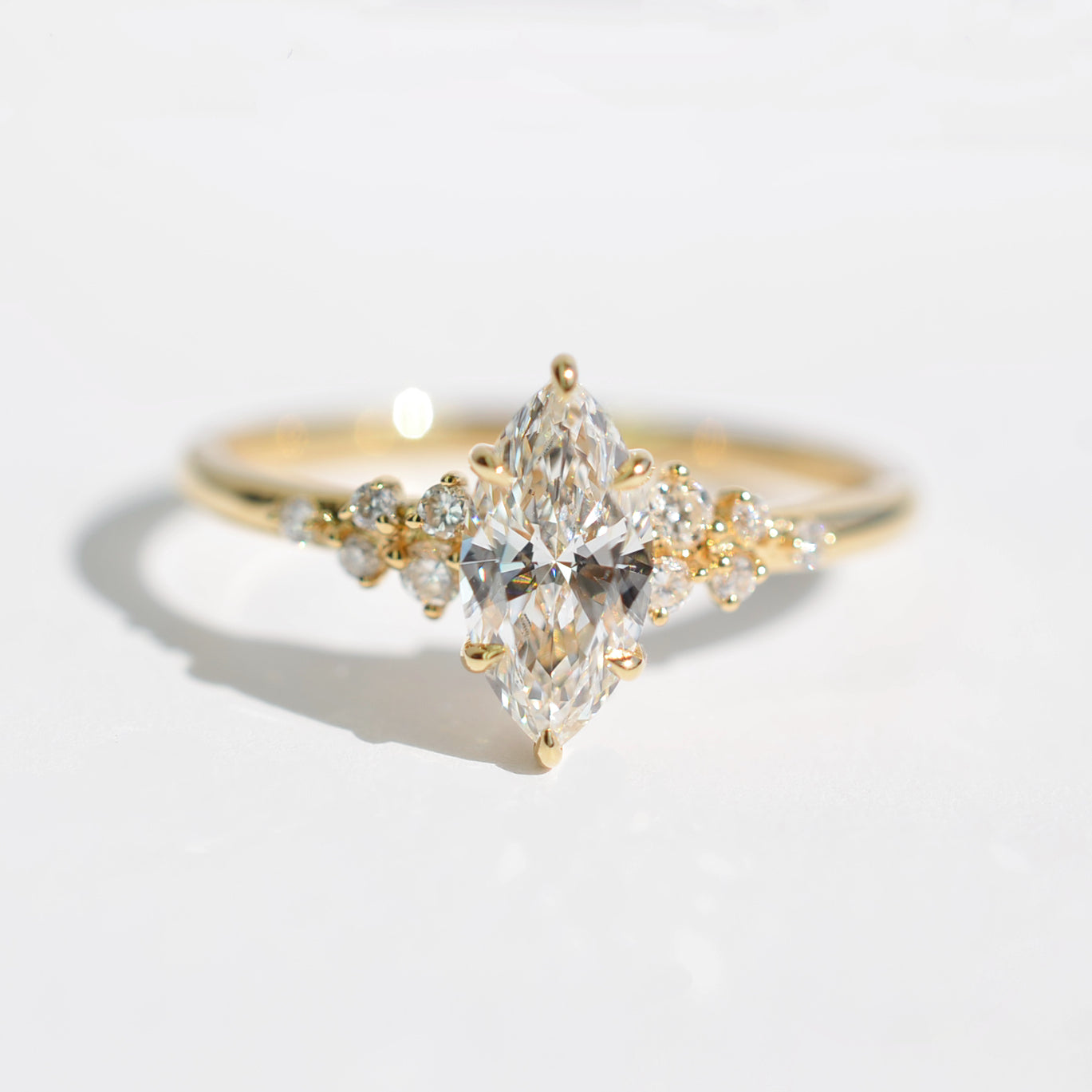 Bague Aurore- Diamants de laboratoire - Or jaune 18 carats - Marquise 0.58 carats - taille 52