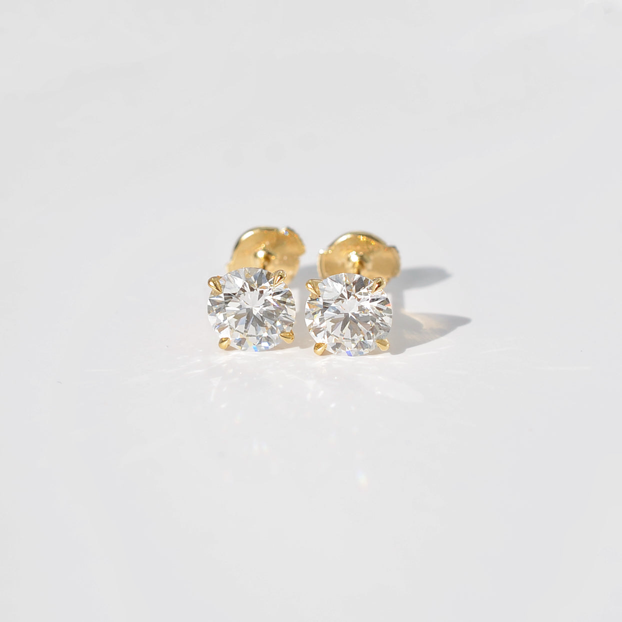 Boucles d’oreilles Alya – Diamant de laboratoire - 1,5 carats (2 X) -Rond - Or jaune 18K