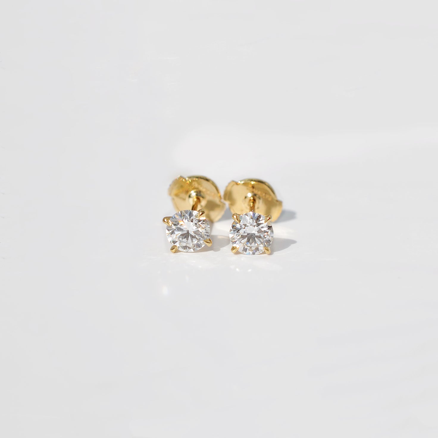 Boucles d’oreilles Alya - Or jaune 18 carats - Rond 0,5 carat (2 X)