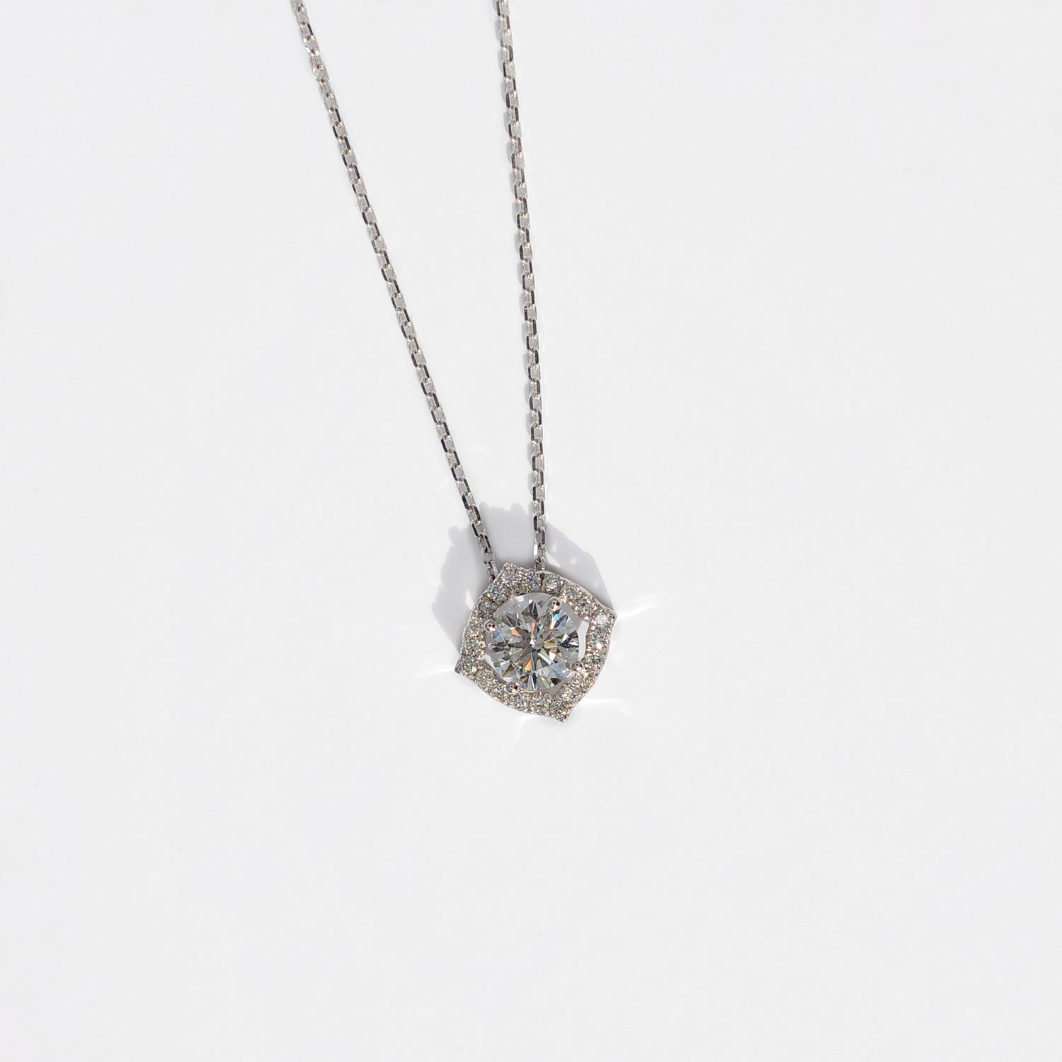 Collier Mira - Diamant de laboratoire - 1 carat - Rond - Or blanc 14K