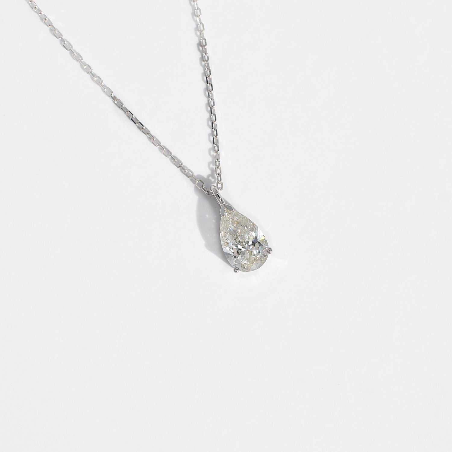 Collier Nova – Diamant de laboratoire - 1 carat -Poire - Or blanc 14K