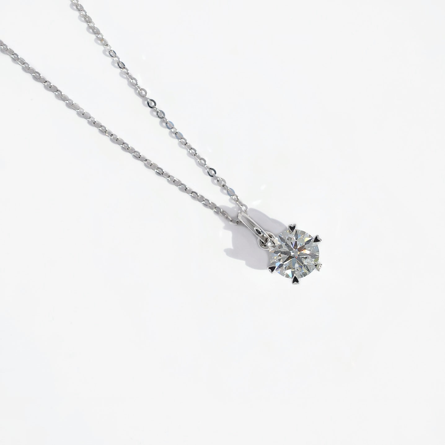 Collier Vega – Diamant de laboratoire - 1,01 carats - Rond - Or blanc 14K