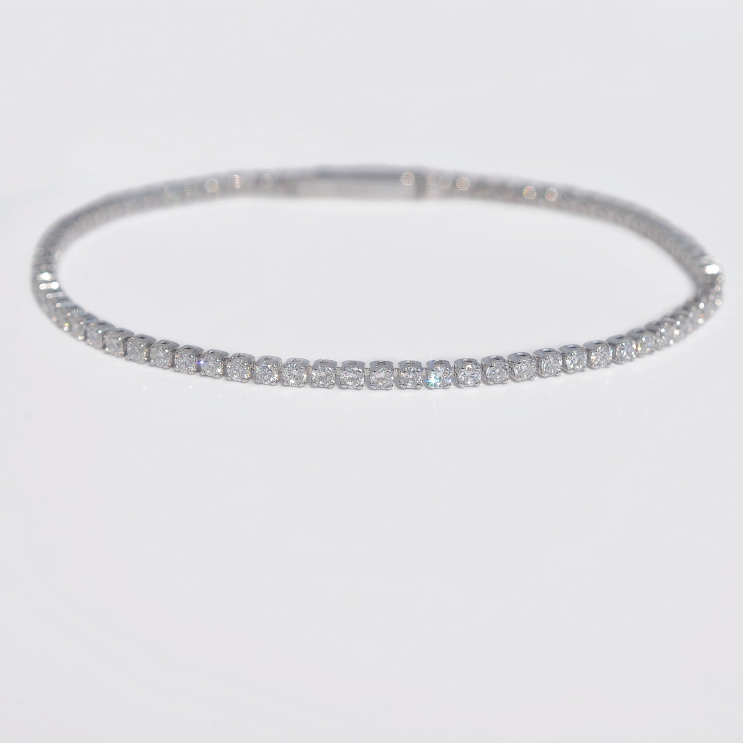 Bracelet tennis Gala 2 mm - Diamant de laboratoire - total 1,65 carats - Rond - Or blanc 18K