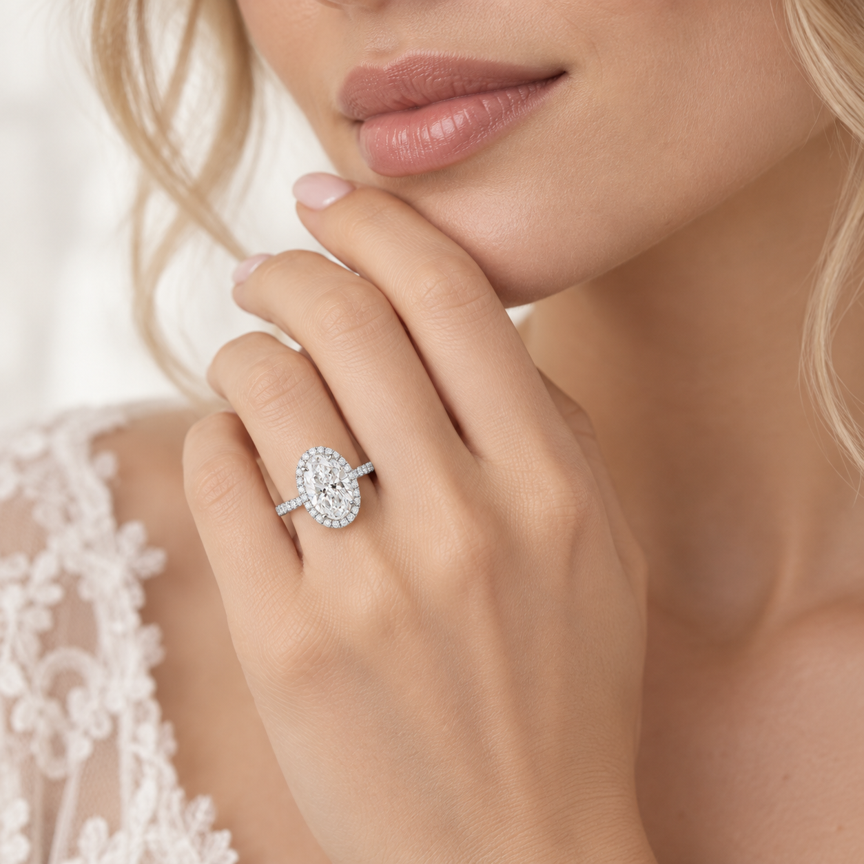 Bague Céliane – Diamant de laboratoire taille ovale – Personnalisable