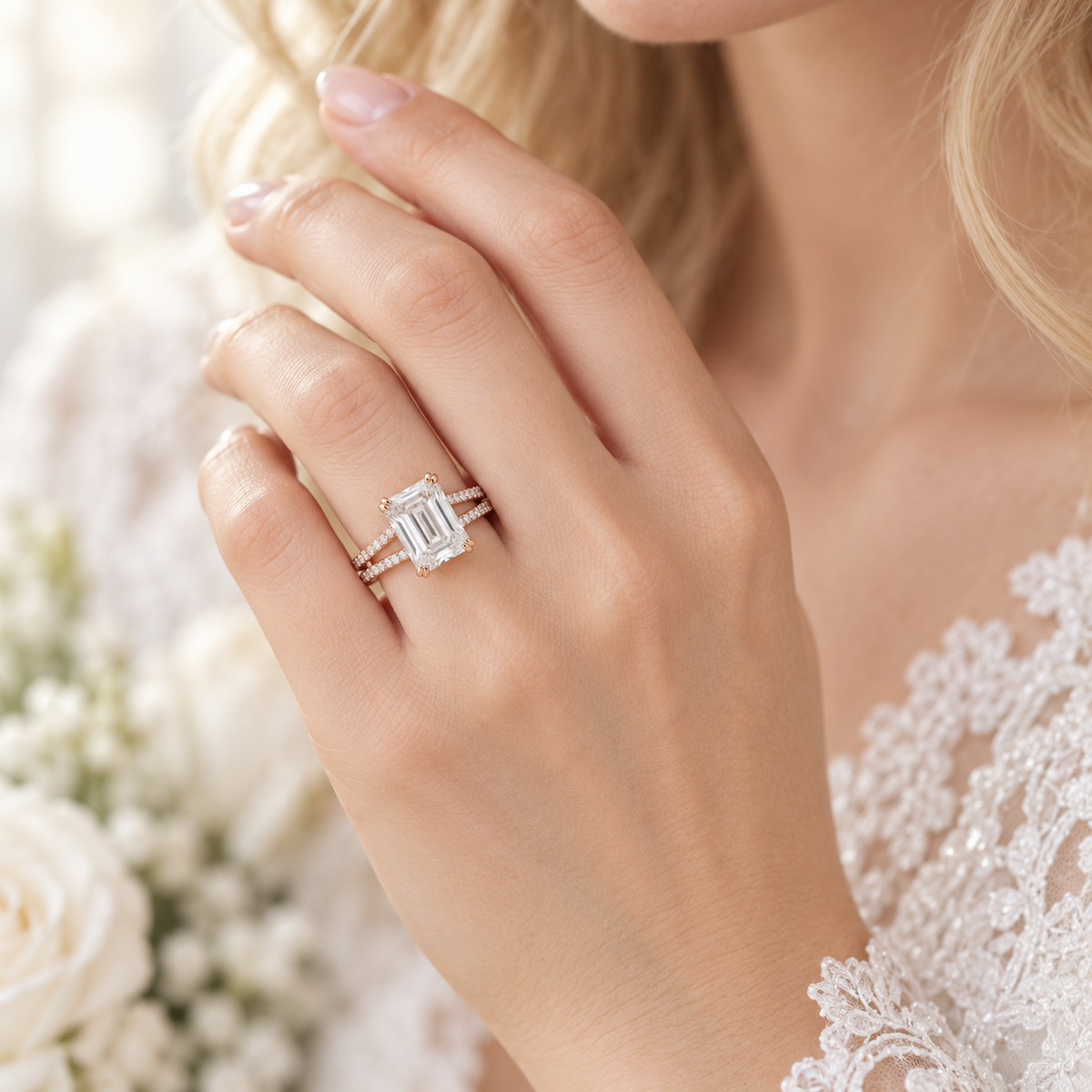 Bague Éloïse – Diamant de laboratoire taille émeraude – Personnalisable
