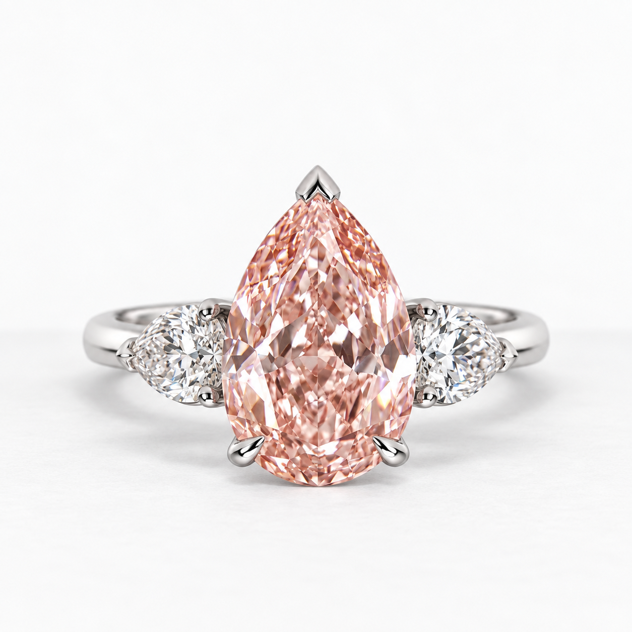 Bague Éléonore – Diamant rose de laboratoire taille poire – Personnalisable