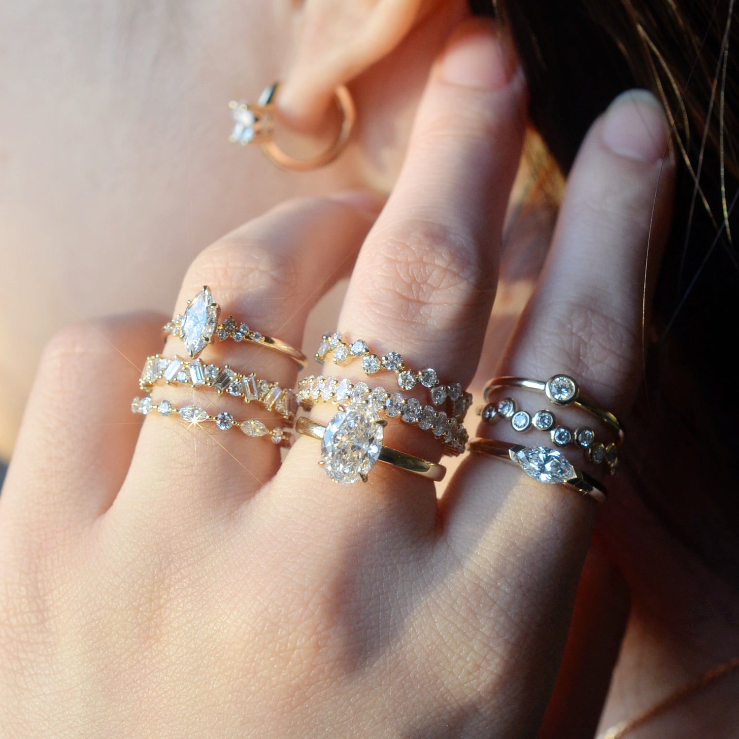 bague diamant laboratoire IGI portée main femme Diamelys